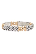 Periwinkle by Barlow Bracelets | Silver Twist w Gold Links Bracelet