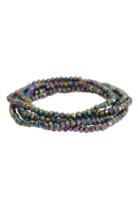Periwinkle by Barlow Bracelets | Dark Multi Colored Beads Bracelet
