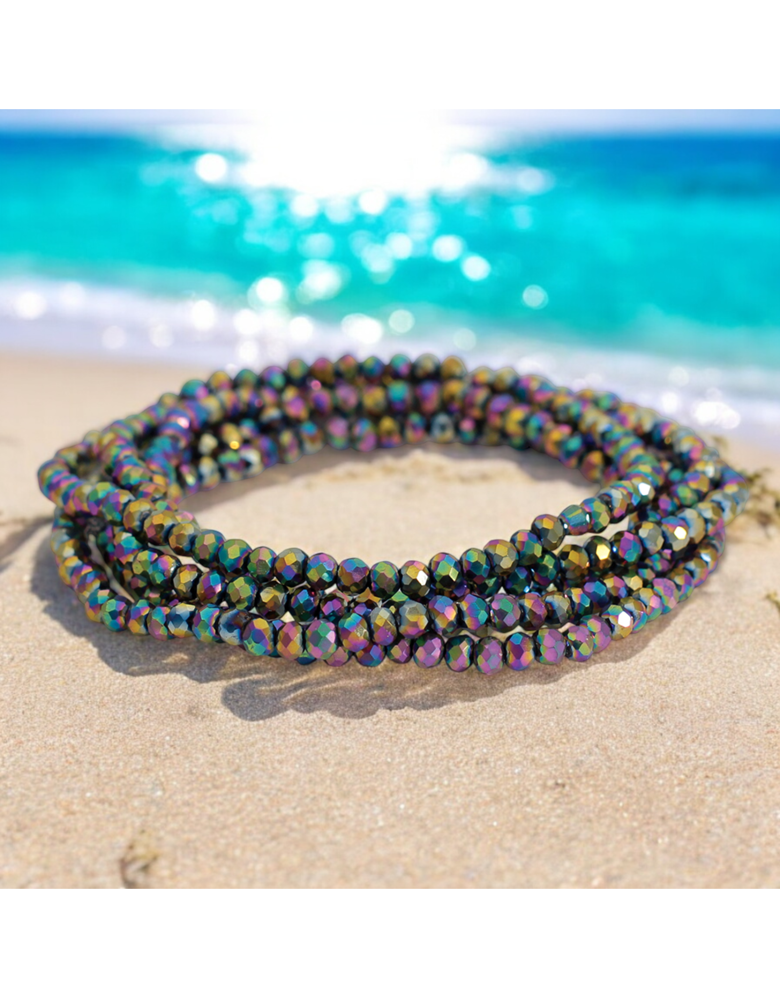 Periwinkle by Barlow Bracelets | Dark Multi Colored Beads Bracelet