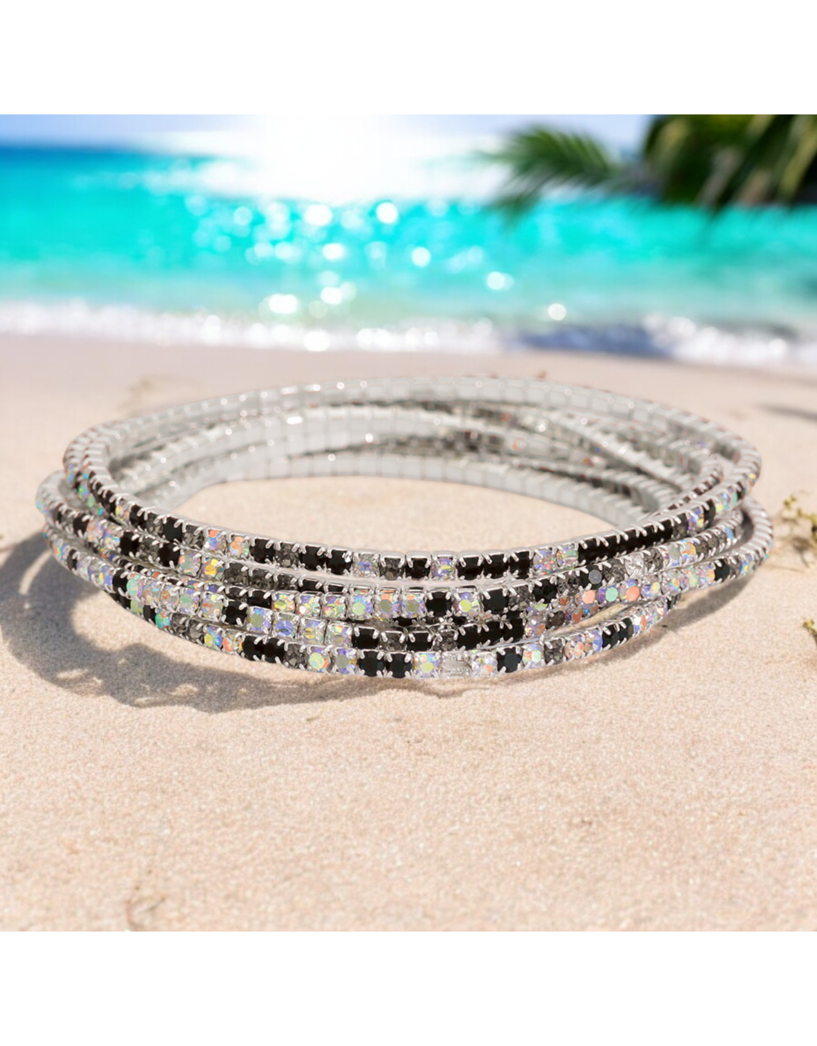 Periwinkle by Barlow Bracelets | Black and AB Crystals Bracelet