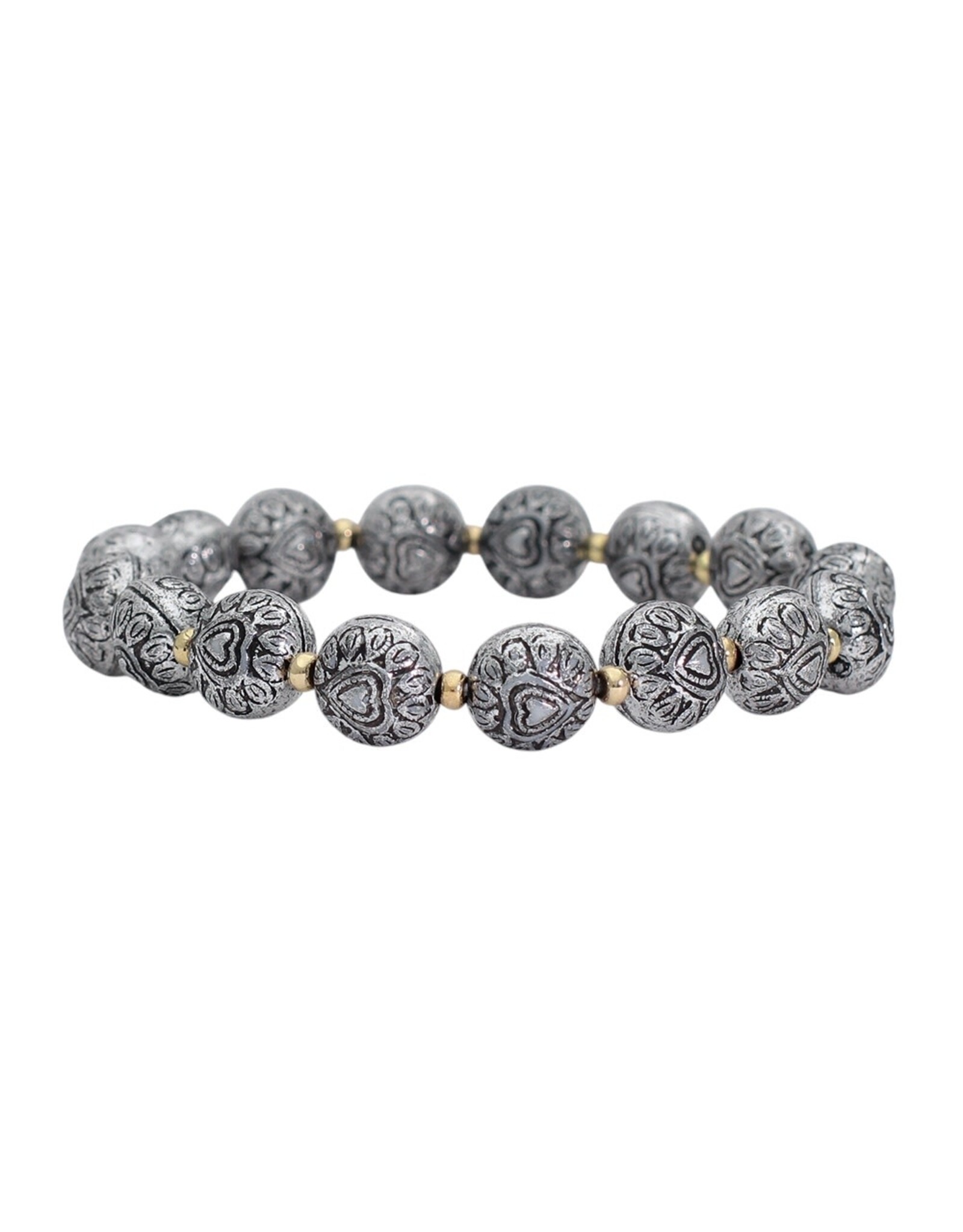 Periwinkle by Barlow Bracelets | Antiqued Beads w Hearts Bracelet