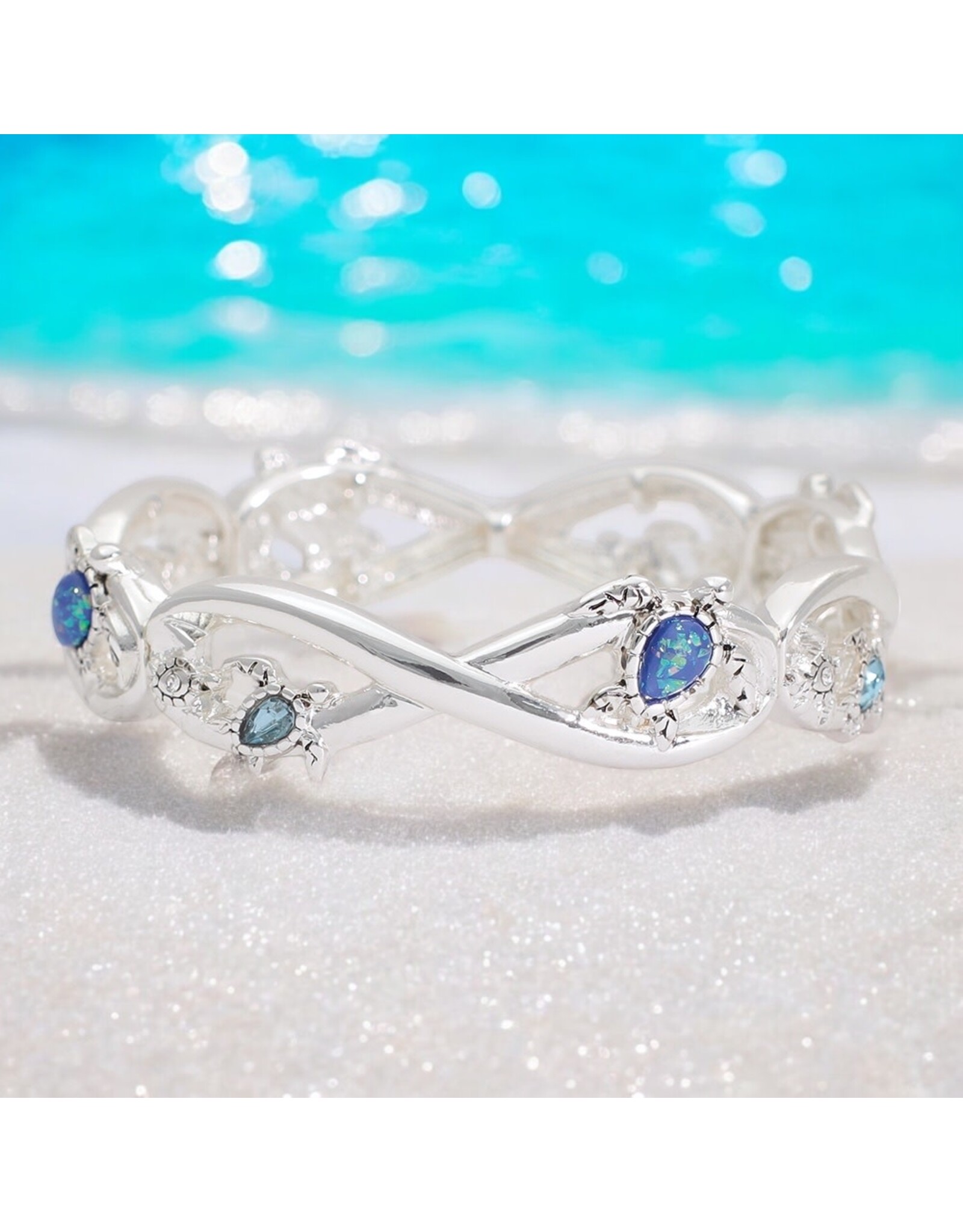 Periwinkle by Barlow Bracelets | Silver Infinity Sea Turtles Bracelet
