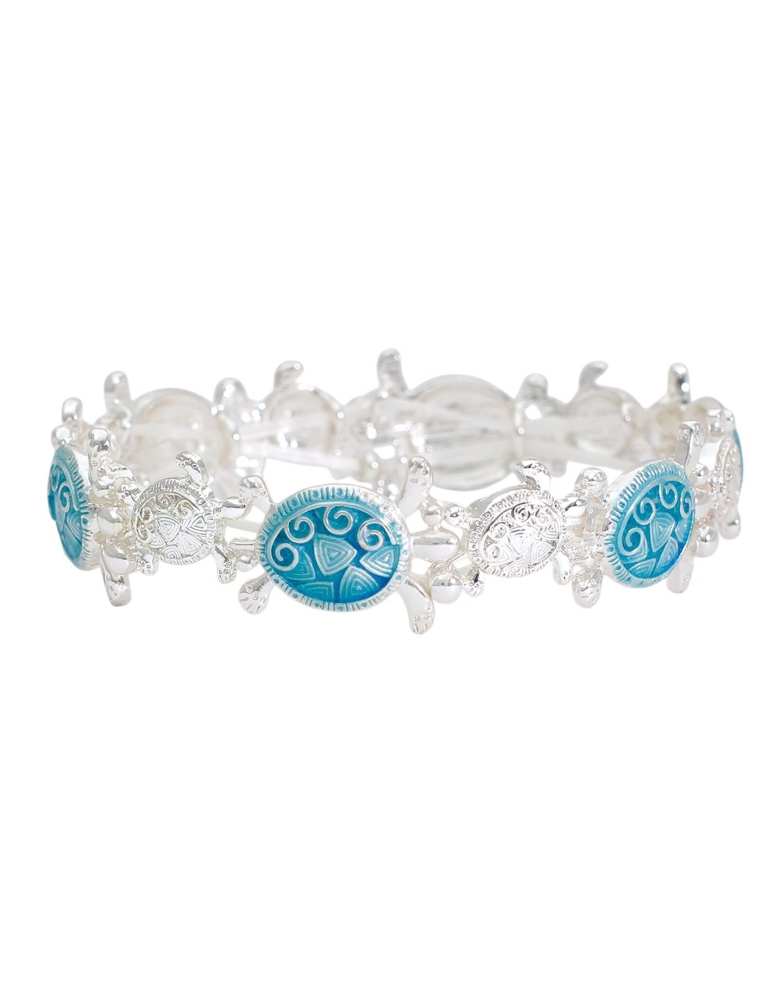 Periwinkle by Barlow Bracelets | Silver and Blue Sea Turtles Bracelet