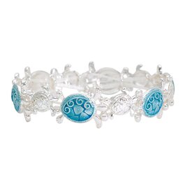 Periwinkle by Barlow Bracelets | Silver and Blue Sea Turtles Bracelet