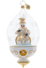Christopher Radko Golden Snowman Globe Christmas Ornament LTD