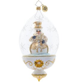 Christopher Radko Golden Snowman Globe Christmas Ornament LTD