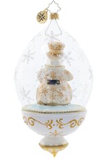 Christopher Radko Golden Snowman Globe Christmas Ornament LTD