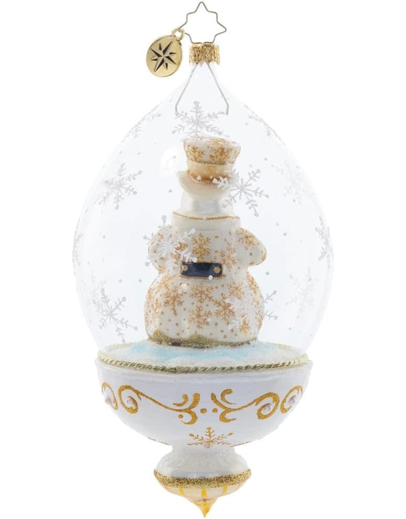 Christopher Radko Golden Snowman Globe Christmas Ornament LTD