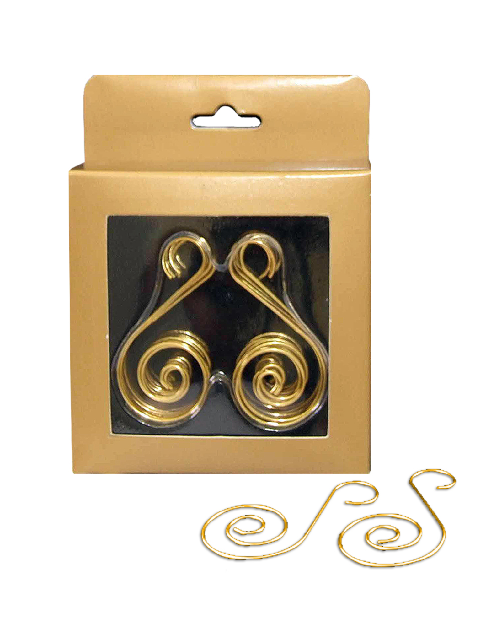 Kurt Adler Gold Wire Ornament Hooks 30-Piece Set Decorative S-Hooks