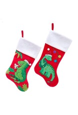 Kurt Adler Christmas Stocking Dinosaur Stockings 20.5" 2 Assorted