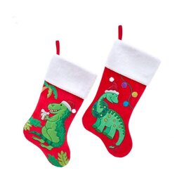 Kurt Adler Christmas Stocking Dinosaur Stockings 20.5" 2 Assorted