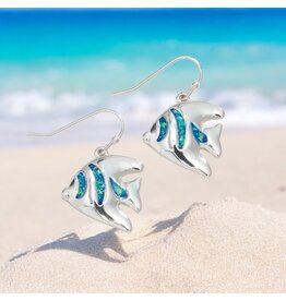 Periwinkle by Barlow Earrings | Silver Fish With Glitter Inlay