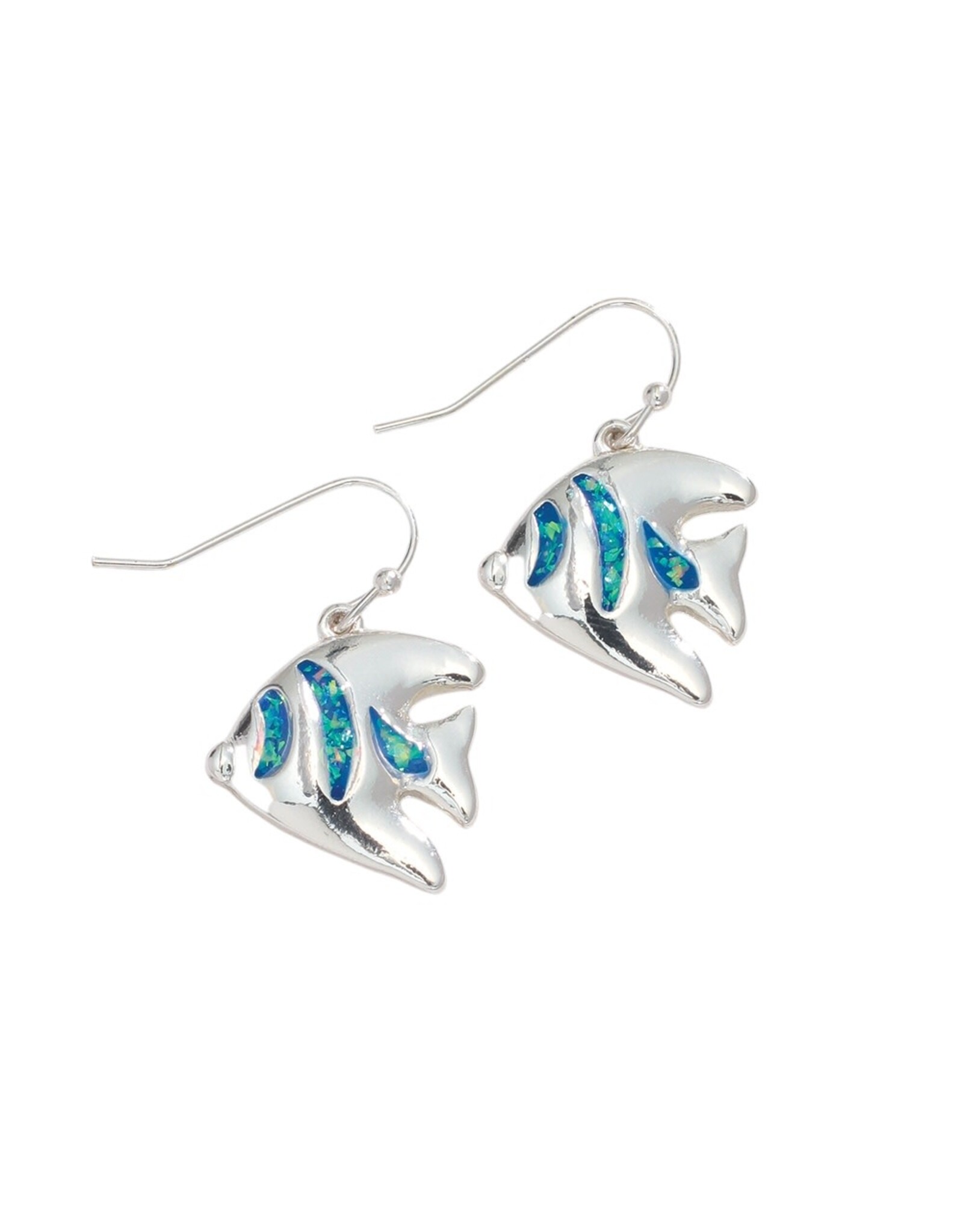 Periwinkle by Barlow Earrings | Silver Fish With Glitter Inlay
