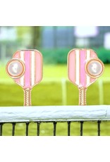 Periwinkle by Barlow Earrings | Pink Pickleball Racquets and Pearl