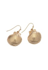 Periwinkle by Barlow Earrings | Gold Scallop Shells