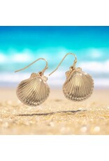 Periwinkle by Barlow Earrings | Gold Scallop Shells