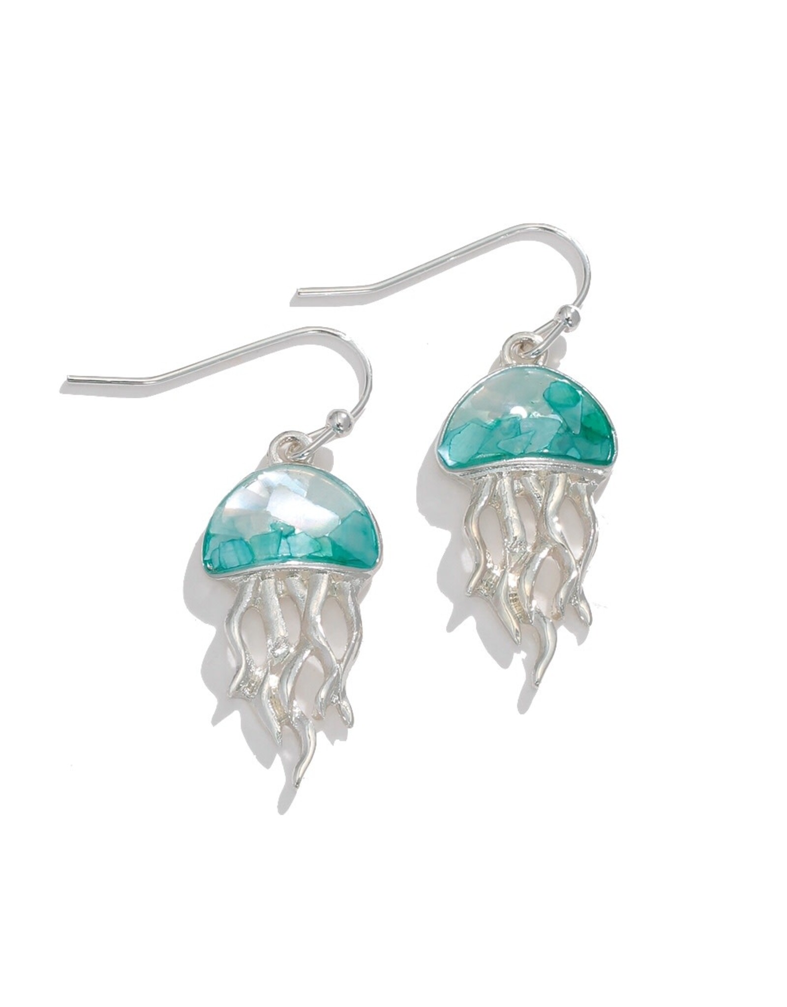 Periwinkle by Barlow Earrings | Jellyfish with Aqua Shell Inlay