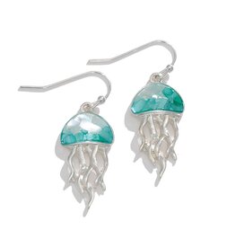 Periwinkle by Barlow Earrings | Jellyfish with Aqua Shell Inlay