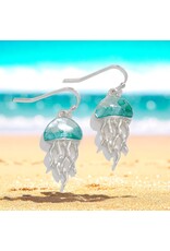 Periwinkle by Barlow Earrings | Jellyfish with Aqua Shell Inlay
