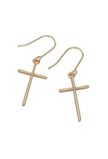 Periwinkle by Barlow Earrings | Classic Gold Cross