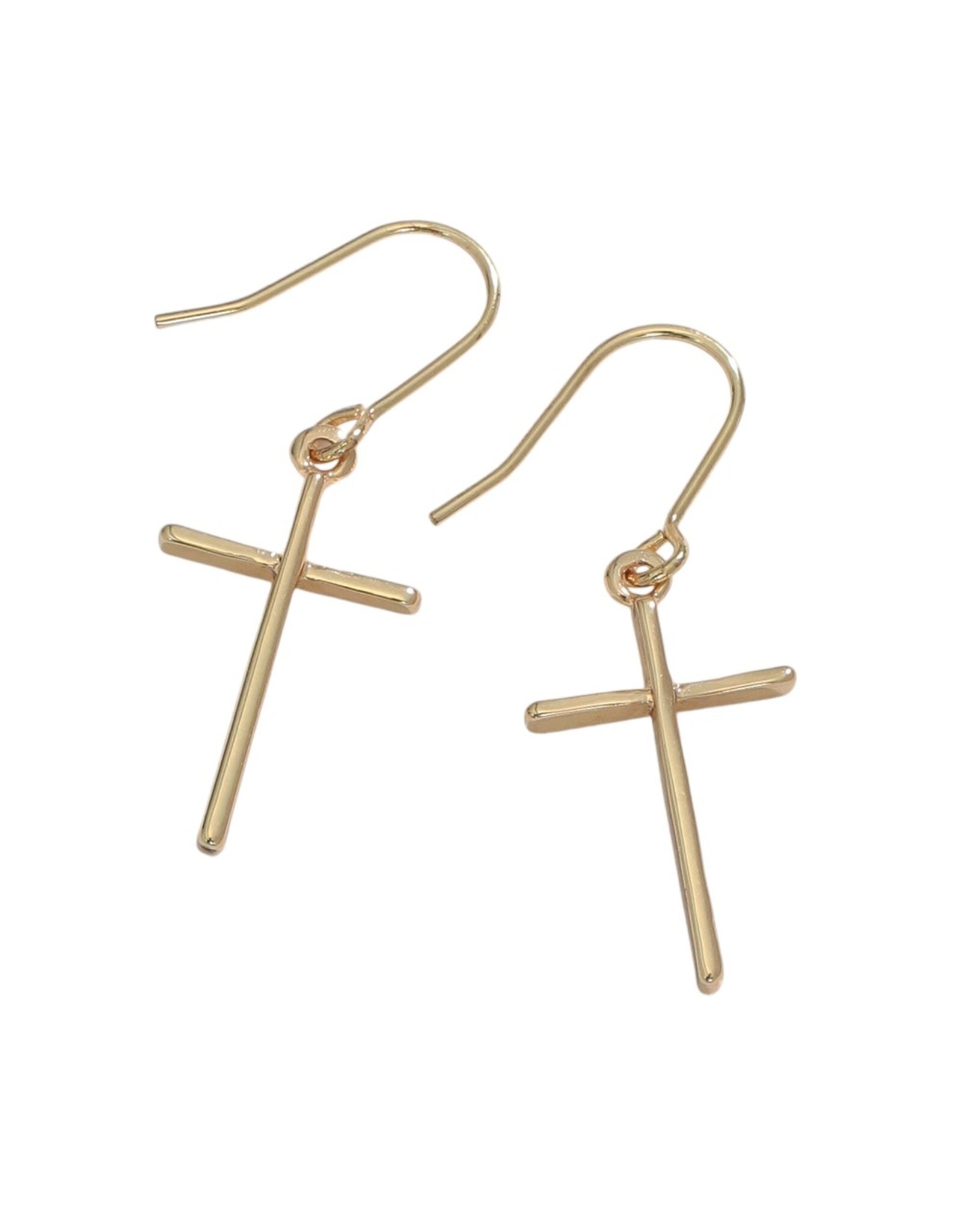 Periwinkle by Barlow Earrings | Classic Gold Cross