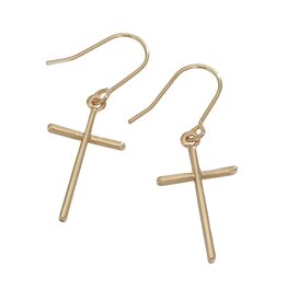 Periwinkle by Barlow Earrings | Classic Gold Cross