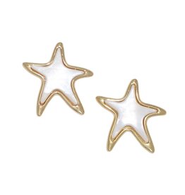 Periwinkle by Barlow Earrings | Starfish w Mother Of Pearl