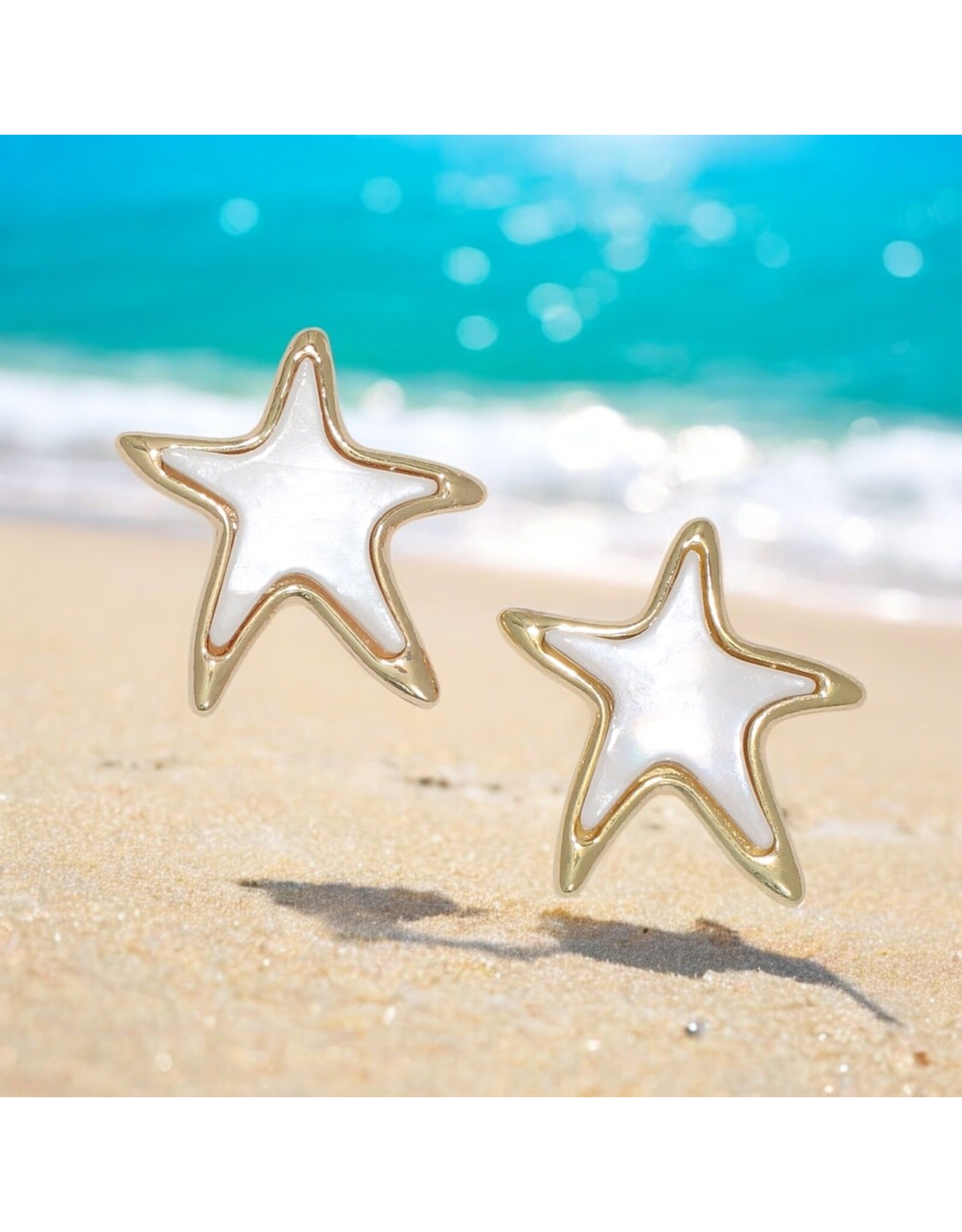 Periwinkle by Barlow Earrings | Starfish w Mother Of Pearl