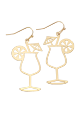 Periwinkle by Barlow Earrings | Gold Tropical Drink Cutout