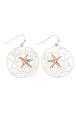Periwinkle by Barlow Earrings | Two Tone Starfish and Shells Cutout