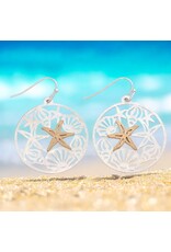 Periwinkle by Barlow Earrings | Two Tone Starfish and Shells Cutout