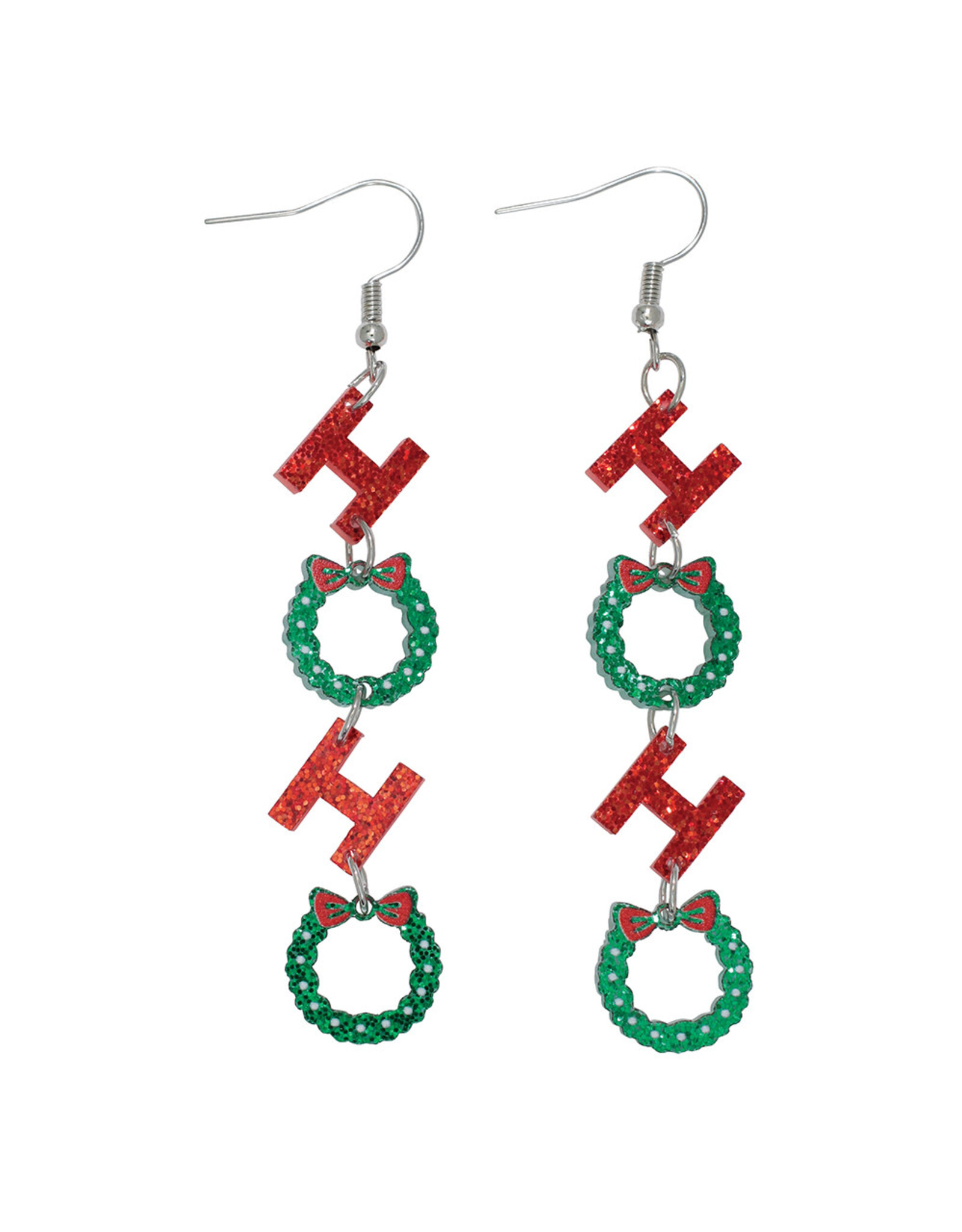 Periwinkle by Barlow Christmas Earrings | Ho Ho Wreaths