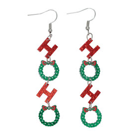 Periwinkle by Barlow Christmas Earrings | Ho Ho Wreaths