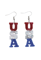 Periwinkle by Barlow Patriotic Earrings | Glitter USA Earrings