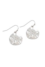 Periwinkle by Barlow Earrings | Matte Silver Sand Dollars