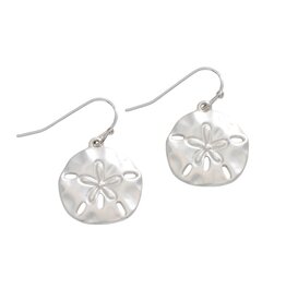 Periwinkle by Barlow Earrings | Matte Silver Sand Dollars