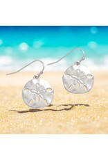 Periwinkle by Barlow Earrings | Matte Silver Sand Dollars