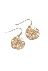 Periwinkle by Barlow Earrings | Matte Gold Sand Dollars