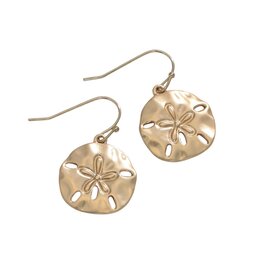 Periwinkle by Barlow Earrings | Matte Gold Sand Dollars