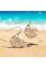 Periwinkle by Barlow Earrings | Matte Gold Sand Dollars
