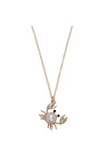 Periwinkle by Barlow Necklaces | Gold Crab with Pearl and Crystal