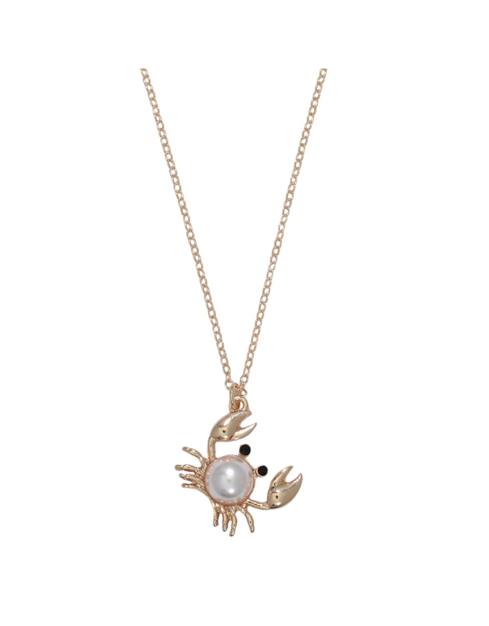 Periwinkle by Barlow Necklaces | Gold Crab with Pearl and Crystal