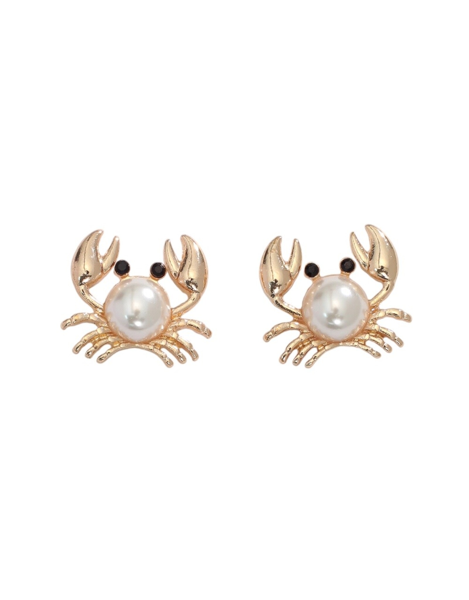 Periwinkle by Barlow Earrings | Gold Crabs With Pearl and Crystals