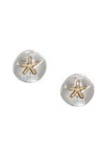 Periwinkle by Barlow Earrings | Two Tone Sand Dollars