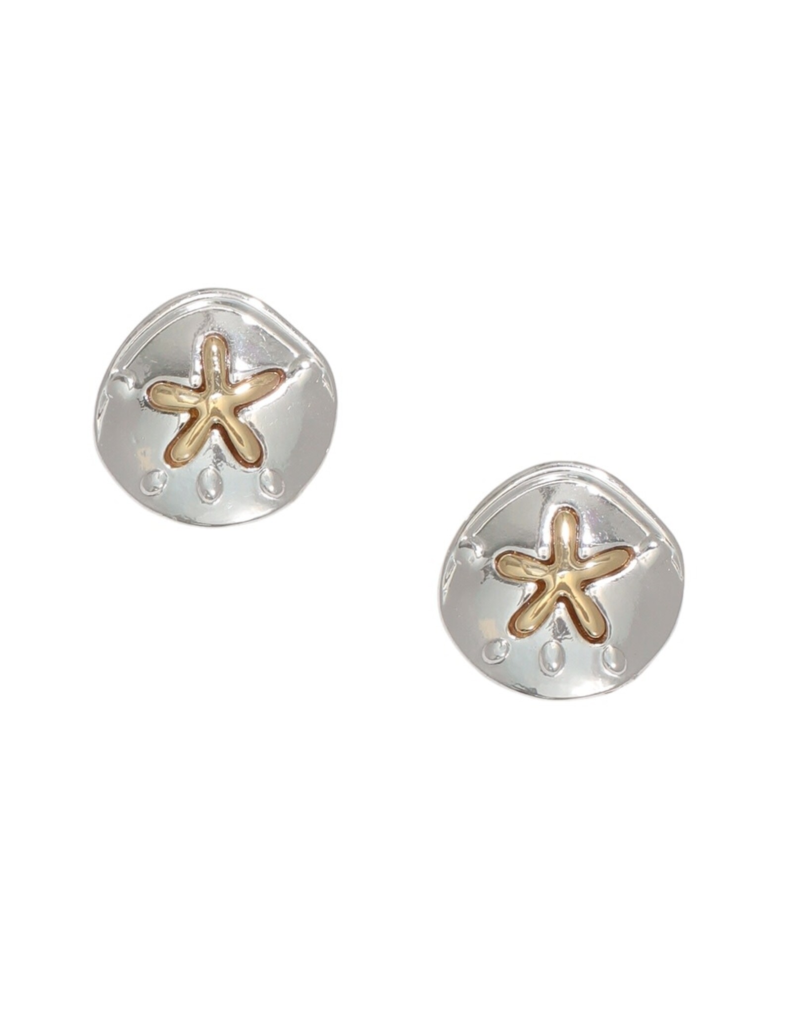 Periwinkle by Barlow Earrings | Two Tone Sand Dollars