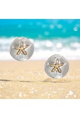 Periwinkle by Barlow Earrings | Two Tone Sand Dollars