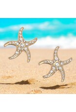 Periwinkle by Barlow Earrings | Gold Dancing Starfish w Crystals