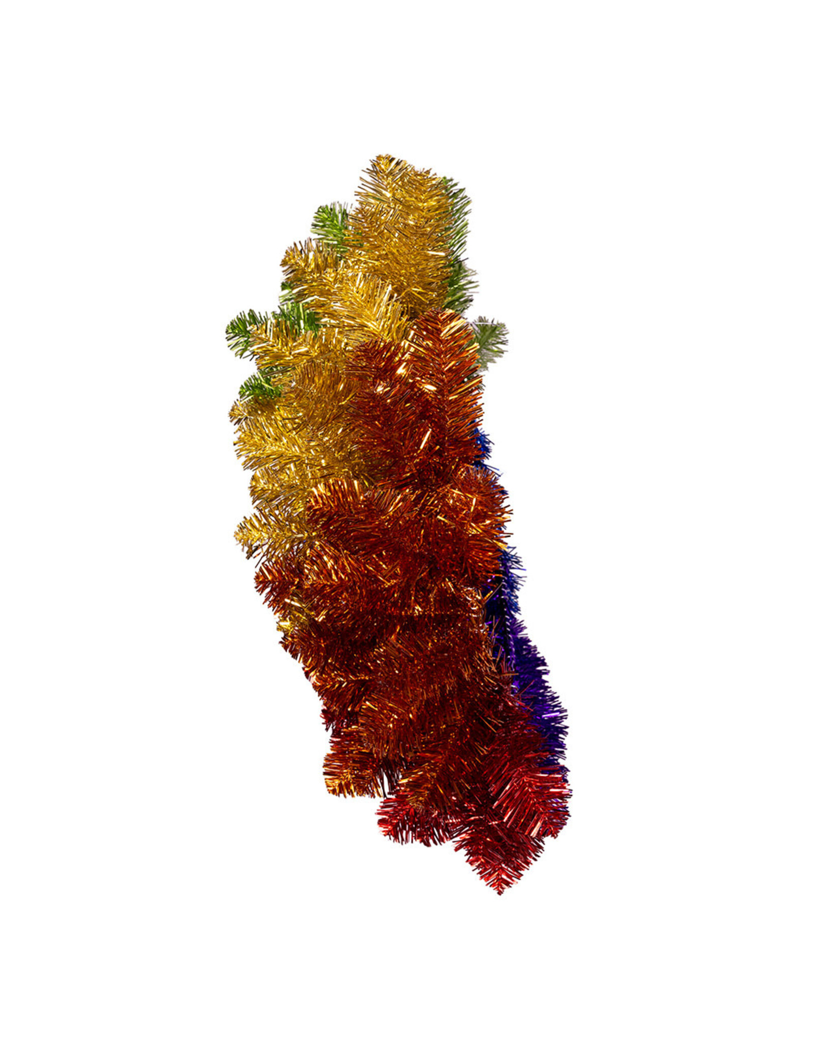 Kurt Adler Rainbow Tinsel Foil Wreath 24 Inch Unlit Pride Wreath