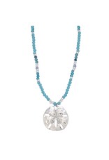 Periwinkle by Barlow Necklaces | Sand Dollar with Blue Beads