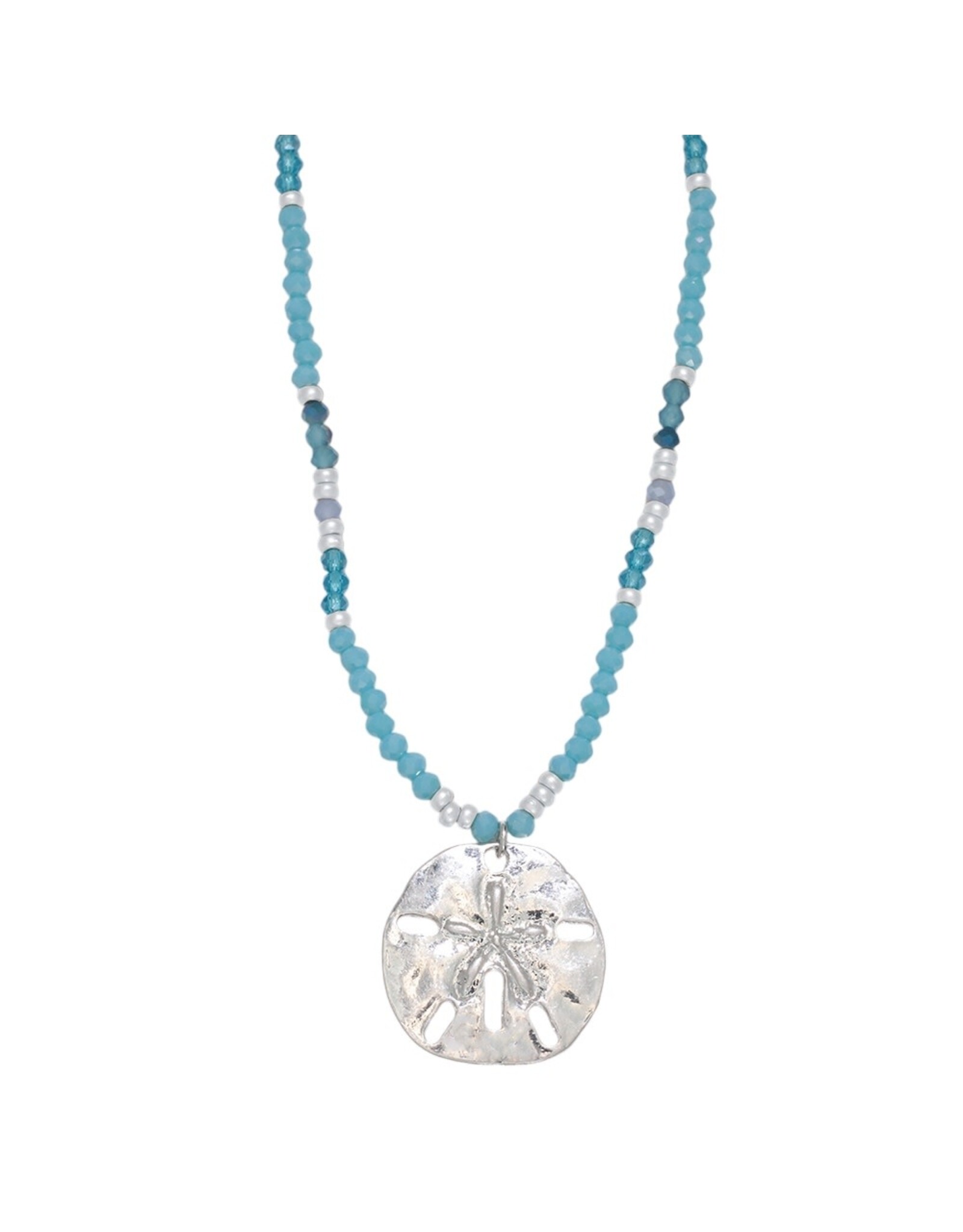 Periwinkle by Barlow Necklaces | Sand Dollar with Blue Beads